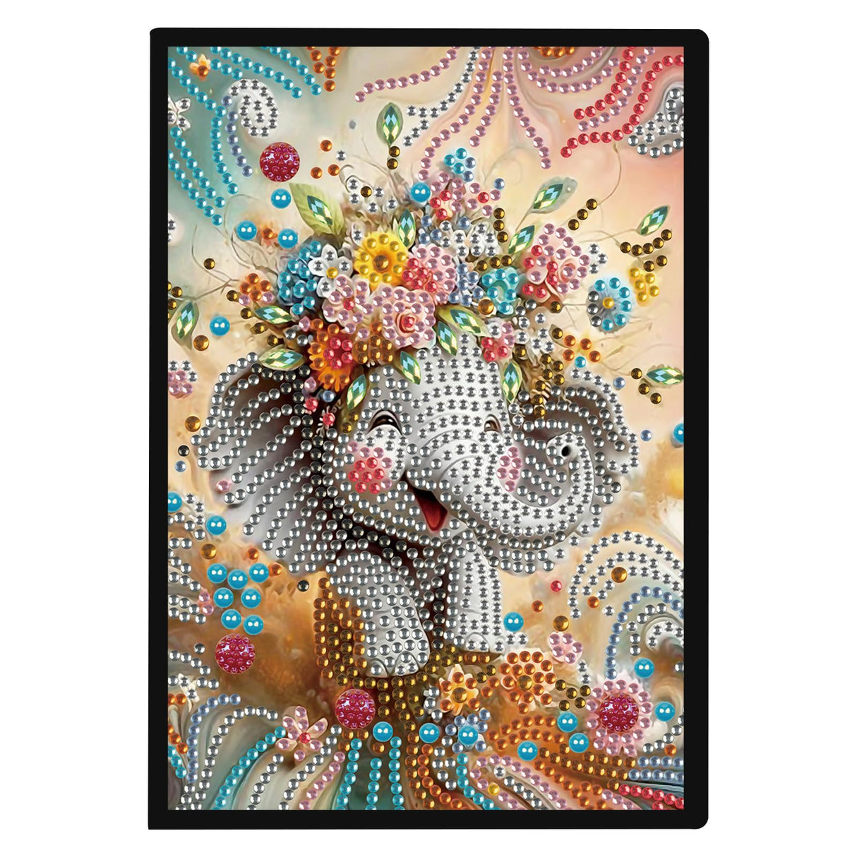 DCIDBEI Diamond Painting Notebook A5 Blank Diamond Art Notebooks Diamond Painting Elephant Flower Anime Notebook Writing Hardcover Diary Sketchbook Diamond Painting Note Book Christmas DCIDBEI