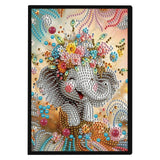 DCIDBEI Diamond Painting Notebook A5 Blank Diamond Art Notebooks Diamond Painting Elephant Flower Anime Notebook Writing Hardcover Diary Sketchbook Diamond Painting Note Book Christmas DCIDBEI