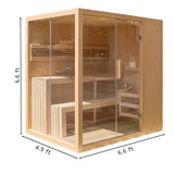 ALEKO Traditional Indoor Sauna | Wet Steam Dry | LED Lights | Canadian Hemlock Wood | 4 Person | Sauna Powered by UL Certified 4.5 kW Harvia Sauna Heater | STHE4INNY ALEKO