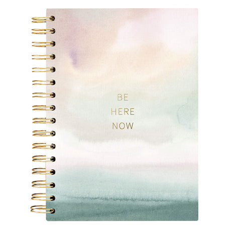 Graphique Hardbound Spiral Journal | Be Here Now Calming Watercolor Design | Premium Paper | Notebook | Diary | Lists | Record Month and Date | Great Gift | 160 Ruled Pages | 6.25” x 8.25” Graphique