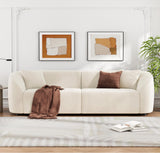 Merax 87" Large Couch, Comfy Upholstered Loveseat with Extra Deep Seats, Velvet Sofa for Living Room Apartment Office, Beige Merax