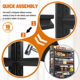 PRESTELION 72" H|35.5" W All - Metal Garage Shelving - Easy Assembly 5 - Tier Shelving Unit|Heavy - Duty Adjustable Shelf|Steel Waterproof Rust - Resistant Shelves for Industrial,Warehouse,Basement PRESTELION