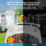 T TICCI Smart Bird Feeder with Camera Solar Powered, AI Identify Bird Species Camera Bird Feeders for Outside, Instant Notifications Bird House with Camera, IP65 Weatherproof Bird Watching Gifts T TICCI