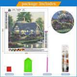 Landscape Diamond Art Kits for Adults: Country Diamond Painting Cottage DIY 5d Diamond Painting Kit Full Drill Landscape Adults' Paint-by-Number Kits Diamond Art Pictures 12 x 12 Inch Woteilus