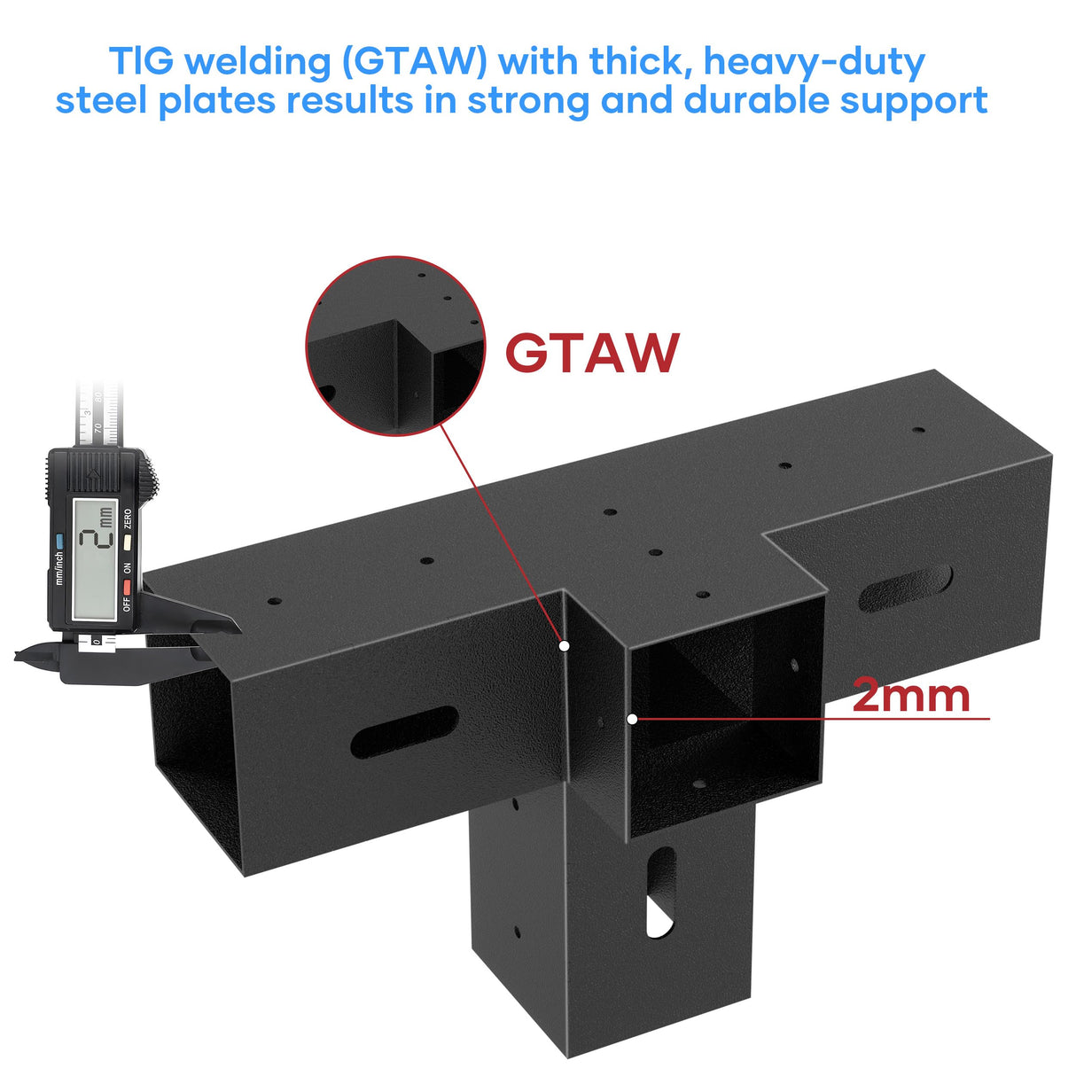 4x4 Pergola Bracket Kit - 2pcs 4-Way Heavy Duty Corner Brackets for 4''x4'' Wooden Beams (Actual 3.6''x3.6'') - Includes Stainless Steel Hardware for Patio Pergolas, Log Cabins & Outdoor Structures CHICAURA