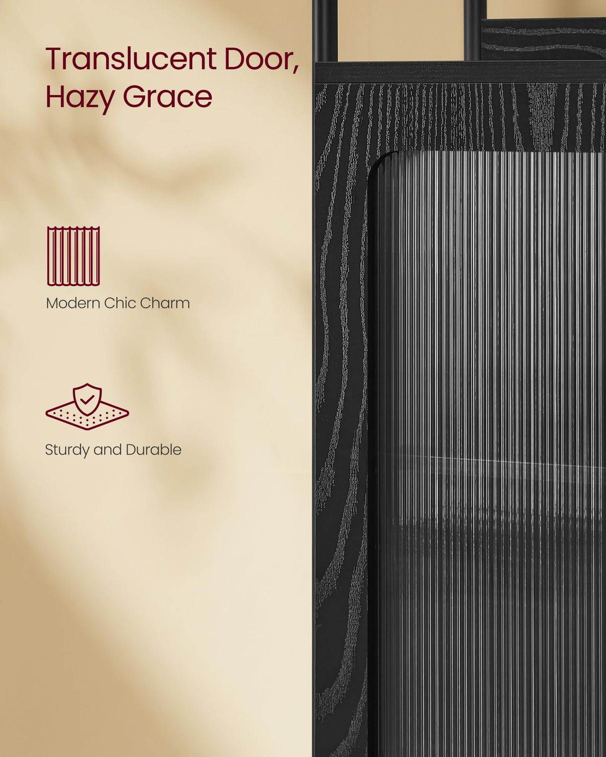 VASAGLE Slim 6-Tier Bookcase with PC Door and Adjustable Shelves in Ebony Black and Matte Black VASAGLE