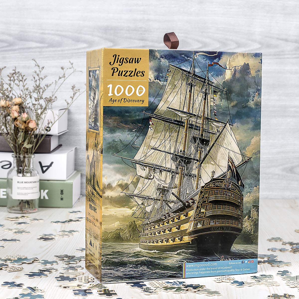 Ingooood- Jigsaw Puzzles 1000 Pieces for Adult- Fantasy Series- Age of Discovery_IG-0398 Entertainment Wooden Puzzles Toys Ingooood