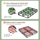 VIPSHOW 10 Inch Queen Metal Bed Frame Round Corner Low Platform Bed Frames 3000 LBS Heavy Duty Steel Slats Support Mattress Foundation No Box Spring Needed, Noise Free, Easy Assembly, Black VIPSHOW