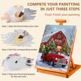 Reivworl 3 Pack Framed Paint by Numbers for Adults with Wooden Easel, Christmas Paint by Numbers Kit for Adults Beginner, Acrylic Painting by Number for Home Decor 8X12 Inch Reivworl