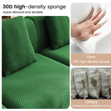 Rlzcvt 113" Modular Sectional Sofa,Modern L Shaped Cloud Sectional Couch with Movable Ottoman,Comfy Foam Boneless Couches for Living Room, 4 Seater Convertible Sofa,No Assembly Required,Green Rlzcvt