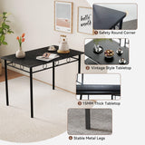 Vipbear Kitchen Dining Table Set for 4, 5-Piece Kitchen Table Set,Dining Room Table Sets,Rectangular Kitchen Table Set with 4 Chairs for Small Space, Dinette,Apartment,Rustic Black Vipbear