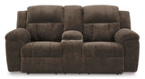 Signature Design by Ashley Frohn Modern Manual Double Reclining Loveseat with Console, Storage and Cup Holders, Dark Brown Signature Design by Ashley