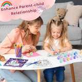 6 Pack Glow in The Dark Unicorn Paint by Numbers for Kids - Predrawn Canvas Arts and Crafts with 50 Paints,12 Brushes 2 Easels, DIY Acrylic Oil Painting Kits for Boys Girls Beginners, Home Wall Decor Craft Spot!