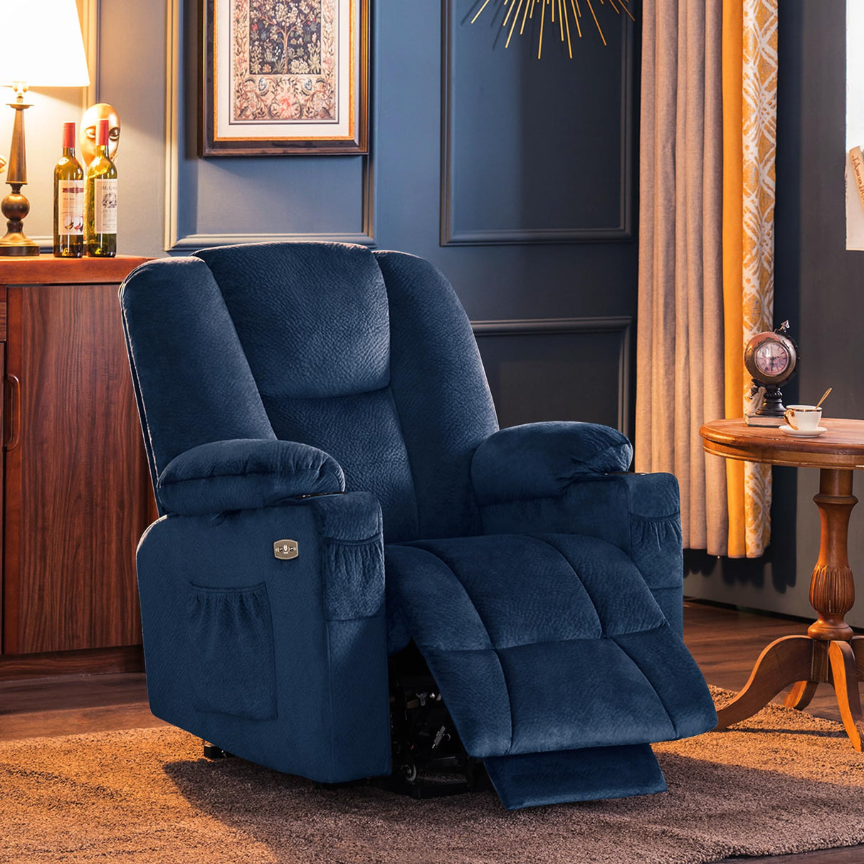 MCombo Power Lift Recliner Chair Sofa with Extended Footrest,3 Positions,Hand Remote Control,2 Cup Holders,USB Ports for Elderly People, 7507 MCombo