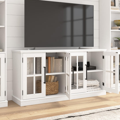 Bush Furniture Westbrook 60W TV Stand for 75 Inch TV in White Ash | Living Room Entertainment Center with Storage