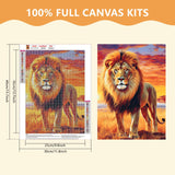 SENQAO Lion Diamond Painting Kits, Beast 5D Diamond Art Kits, Gem Art Painting with Diamonds Dots, Arts and Crafts for Beginners Adult Kids Wall Decor 12x16inch SENQAO