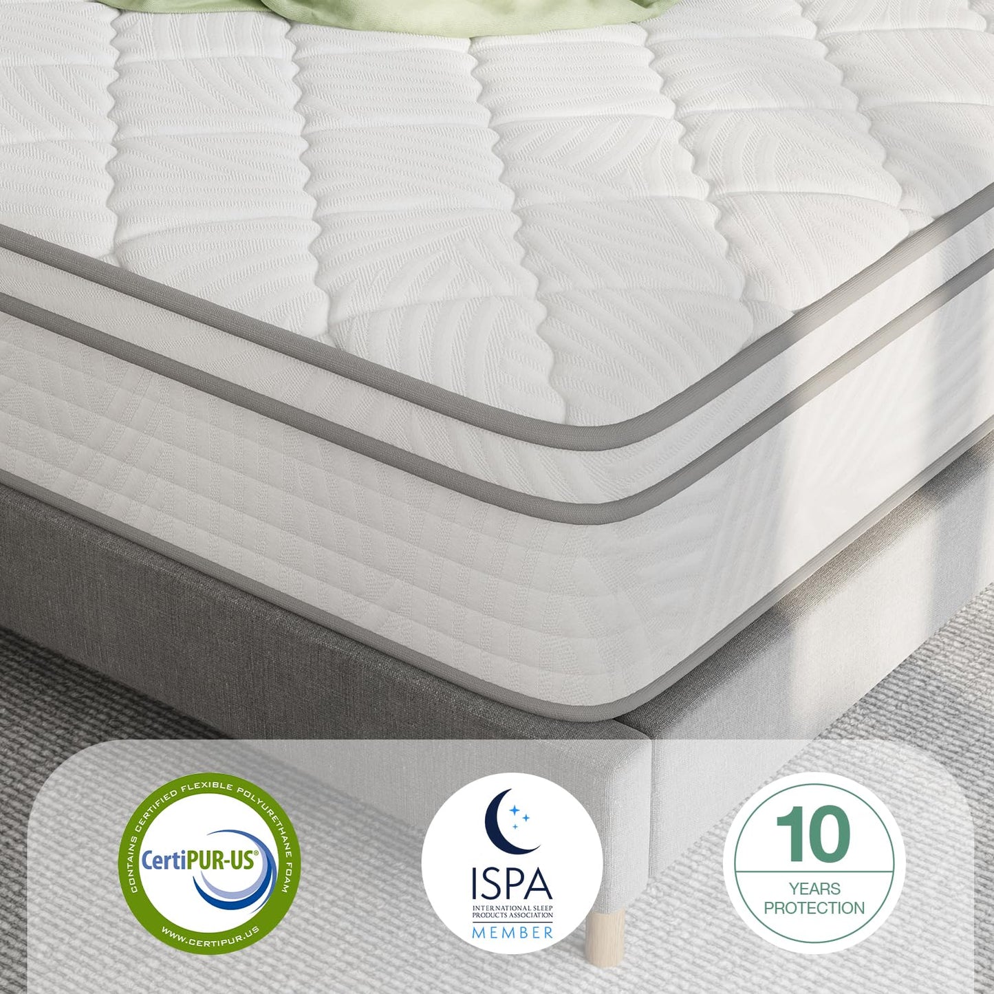 Novilla 10 inch Full Mattress, Hybrid Mattress Full Size with Comfortable Foam & Individually Pocket Spring, Full Size Mattress in a Box for Back Pain Relief & Support, Certipur-Us Certified