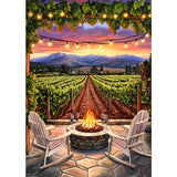 GHHKUD Diamond Painting Kits Vineyard at Sunset for Adults, DIY 5D Diamond Painting, Full Drill Summer Landscape Diamond Art Kits Art Pictures for Relaxation Gifts Home Wall Decor 30x40cm GHHKUD