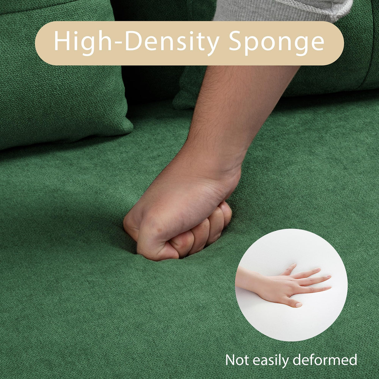 JAMFLY Sofa Set for Living Room 47'' Small Loveseat, Love Seat Couches Sofa Set for Small Spaces Bedroom Office Apartment (Green) JAMFLY