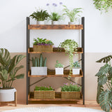 HCHQHS 4 Tier Bookshelf, Adjustable Industrial Bookcase, Vertical Tall Book Shelf, Wood and Black Metal Open Bookshelves for Home Office, Living Room, Bedroom HCHQHS