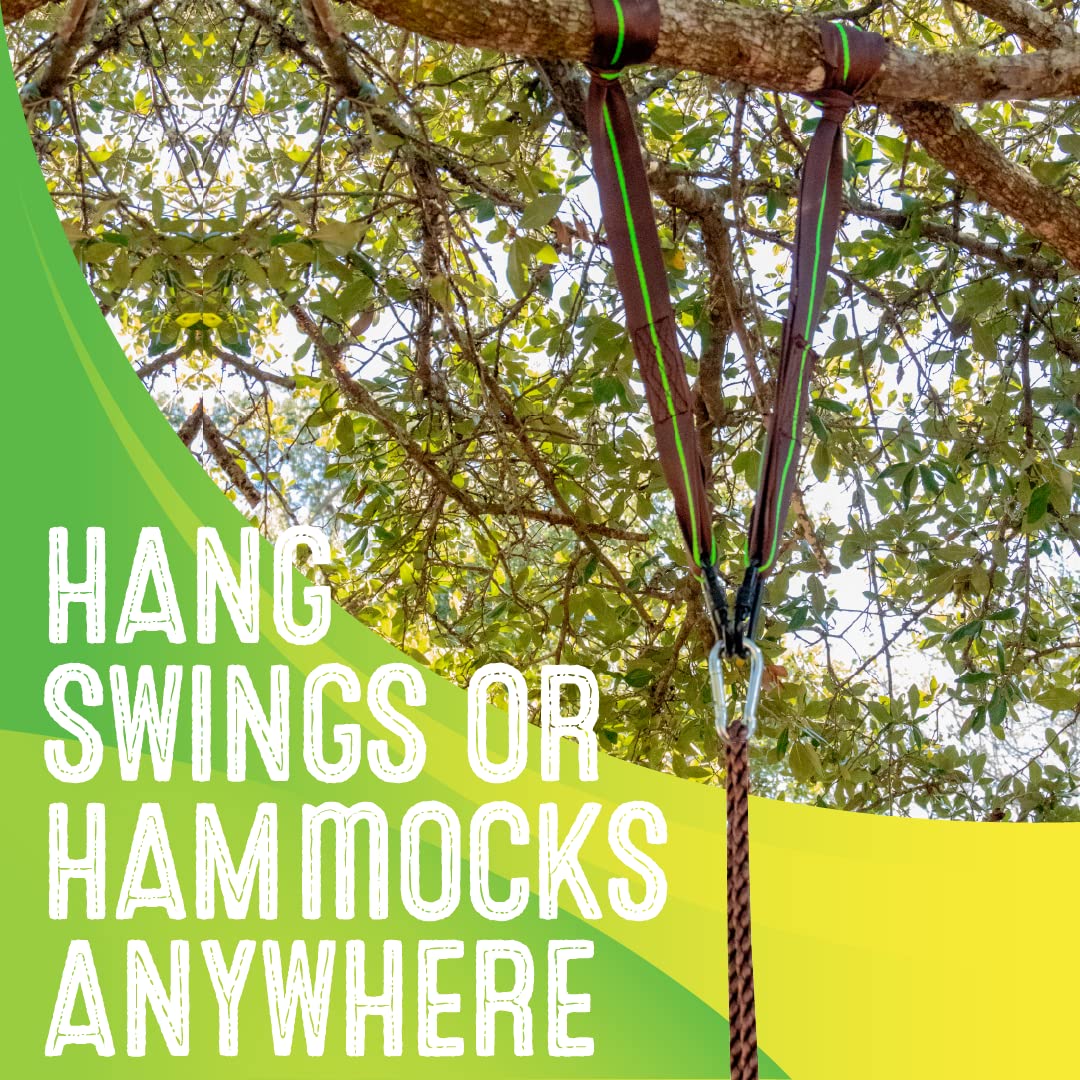 Swurfer Tree Swing Hammock Straps –Hanging Kit for Hammock, Tree Swings, Durable, Weatherproof, Rust Free, Secure Lock Snap Carabiners Included, Weight Limit 2200 lbs Per Strap (3 Feet - 2 Straps) Swurfer