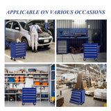 5 Drawer Rolling Tool Box,Blue Locking Tool Chest With Drawers,Tool Cabinets On Wheels for Garage Storage,Warehouse,Workshop,Repair Shop Mechanic Tool Cart BouPower