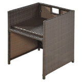 11-Piece Outdoor Patio PE Wicker Dining Table Set, All-Weather Resistant Conversation Set with Acacia Wood Tabletop, Foldable Back Dining Chair, Space-Saving Design for 10 People XD Designs