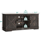 YITAHOME Buffet Cabinet, 59.5" Farmhouse Sideboard Buffet Storage Cabinet with Barn Door Coffee Bar Cabinet with Capacity 300 lbs for Home Dinning Living Room,Dark Rustic Oak, 26“ Height YITAHOME