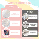 xackcme Lion Paint by Numbers for Adults with Framed Canvas-with Wooden Easel,Paint by Number on Canvas Animals,DIY Acrylic Oil Painting Kits with Brushes Nice Gift Box for Home Wall Decor(12x16inch) xackcme