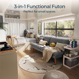 LINSY HOME Futon Sofa Bed - Convertible Corduroy Futon Couch Bed with Adjustable Backrest, Modern Small Loveseat Sleeper Sofa for Small Spaces, Living Room, Apartment or Office (Grey) LINSY HOME