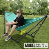 Tranquillo Double Hammock with Stand Included for 2 Persons/Foldable Hammock Stand 600 lbs Capacity Portable Case - Inhouse, Outdoor, Camping, Sky Tranquillo
