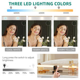 YITAHOME Makeup Vanity Desk with LED Mirror & 3 Brightness Levels, Makeup Table with 11 Drawers, Magnifying Glass, Power Outlets, Hairdryer Holder & Storage Cushion Stool for Dressing Room YITAHOME