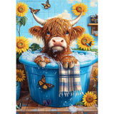 LumiCraft Cow Diamond Art Kits for Adults, Sunflower 5D Diamond Painting Kits for Beginner, DIY Full Round Gemstone Art Kit, Gift Home Wall Decor 12x16 Inch LumiCraft