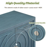 LUMISOL 60" Sideboad Buffet Cabinet with 4 Doors Large Storage Cabinet Kitchen Sideboard Cabinet with Metal Handles Solid Wood Sideboard Console LUMISOL