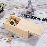 Useekoo Unfinished Wooden Storage Box with Sliding Lid, 7.8'' x 3.9'' x 3.1'' Keepsake Box, Rustic Wood Gift Boxes for Art Hobbies, DIY Lovers, Desk Organizers and Christmas Decorations Useekoo