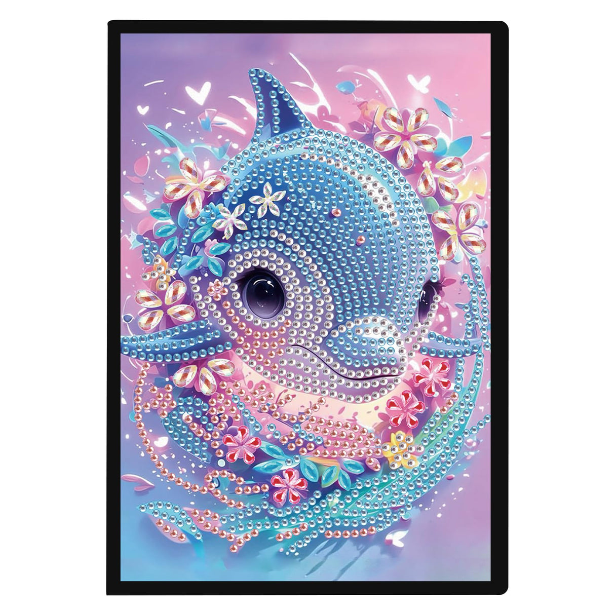 DCIDBEI Diamond Painting Notebooks A5 Blank Diamond Art Notebooks Diary Journal Book Diamond Painting Sketchbook A5 Diamond Painting Notebook Writing Pad Adults Dolphin Notebook DCIDBEI