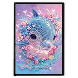 DCIDBEI Diamond Painting Notebooks A5 Blank Diamond Art Notebooks Diary Journal Book Diamond Painting Sketchbook A5 Diamond Painting Notebook Writing Pad Adults Dolphin Notebook DCIDBEI