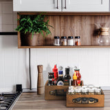 Okllen Set of 2 Wooden Nesting Countertop Baskets, Decorative Wood Storage Box Farmhouse Rustic Crate with Cutout Handles for Bread, Fruit, Vegetables, Kitchen, Bathroom, Pantry Supplies, Brown Okllen