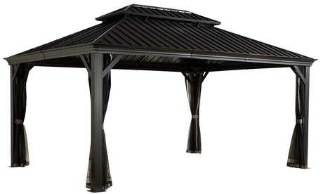 Sojag Messina Hard Top Sun Shelter, 12' by 16', Charcoal Sojag