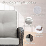 Belord Patio Wicker Chairs Swivel Rocker Outdoor Swivel Rocking Chairs Set of 2 with Rattan Side Table Patio Swivel Glider Chair 3 Piece Patio Furniture Sets for Porch Pool Brown/Beige, (A085-2) Belord