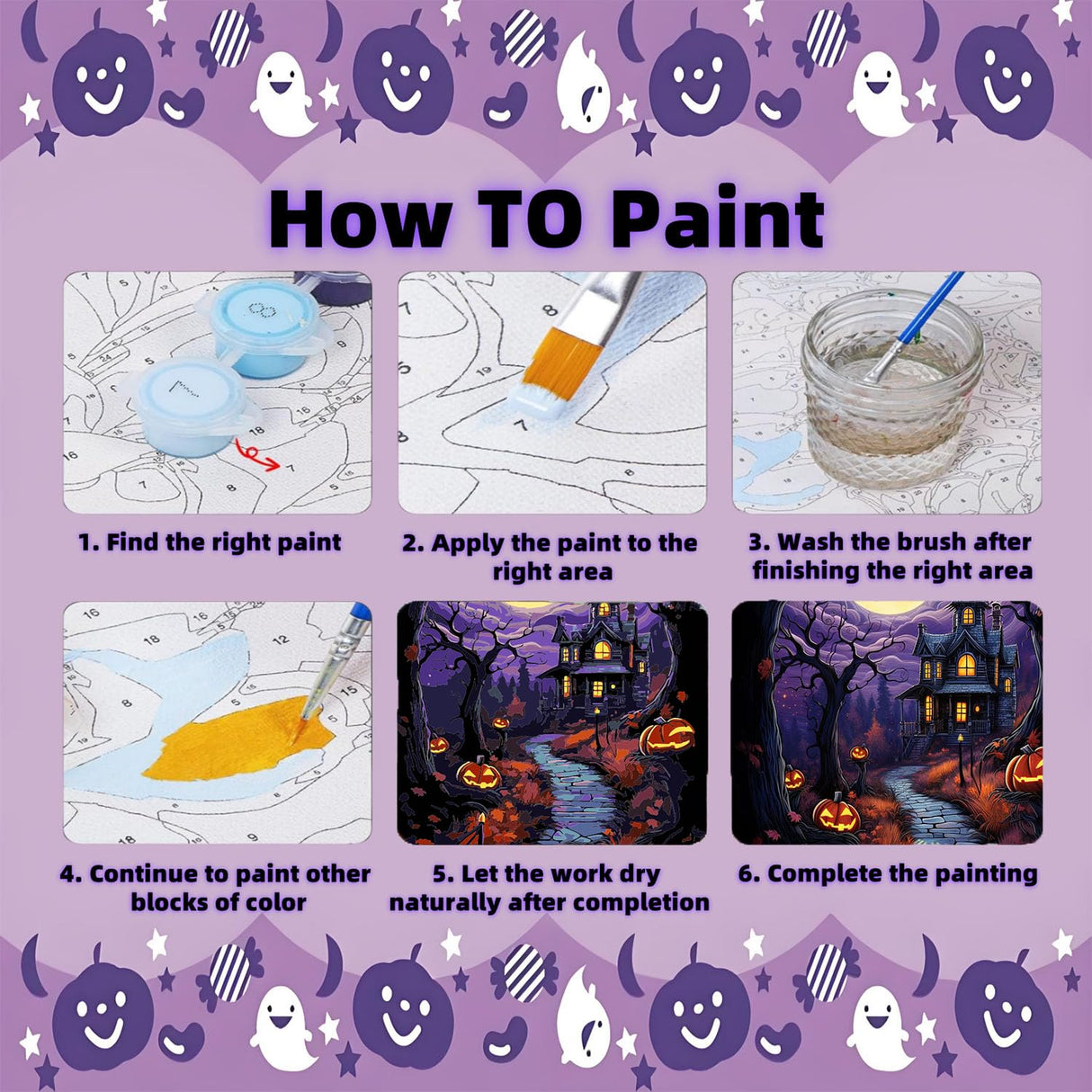 Arttoplus Halloween Paint by Numbers Kit for Adults Beginner-Castle Adult Paint by Number Kits on Canvas, DIY Acrylic Oil Painting by Numbers for Adults for Gift Home Wall Decor(16x20inch) Arttoplus