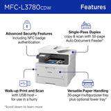 Brother MFC-L3780CDW Wireless Digital Color All-in-One Printer with Laser Quality Output, Single Pass Duplex Copy & Scan | Includes 4 Month Refresh Subscription Trial ¹ Amazon Dash Replenishment Ready Brother