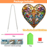 Zariocy Hanging Diamond Art Ornament Heart Shaped Cross Kits for Adults, Crystal Sun Catcher Pendant, DIY Diamond Painting Acrylic Board, Front Door Sign & Window Hanging Decor for Home, Wall 8x8 inch Zariocy
