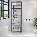 Finnhomy 9-Tier Wire Shelving Unit Adjustable Steel Wire Rack Shelving, 81 Inches Height 9 Shelves Metal Storage Rack, Pantry Shelves for Storage with PE mat, NSF Certified, Black Finnhomy