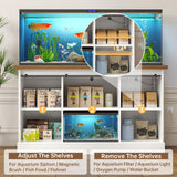 OtterOasis 55-75 Gallon Fish Tank Stand with Sliding Barn Doors & Power Outlet, Heavy Duty Aquarium Stand with Cabinet Storage for Fish Tank, Turtle Tank, Reptile Terrarium, 1000LBS Capacity, White OtterOasis