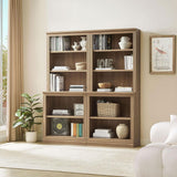 JAHRSTIM Halston Multi-Depth Bookcase, Adjustable Storage Open Display Shelving Unit for Home and Office Space, 31.5”L x 15.75”W x 72.8”H, Oak JAHRSTIM