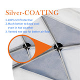 Jorohiker 10x10 Canopy Replacement Top Cover,Pop Up Canopy Tent Top with Air Vent Ropes, Waterproof Sunshade Silver Coated Oxford Cloth for Outdoor Garden Patio Picnic Camping(Top Only,301 * 301cm) Jorohiker