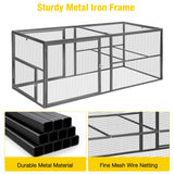 Chicken Coop Run Large Metal Frame Extension Outdoor 14.3ft²Lockable Playpen for Chicken, Rabbit, Duck, Run Only Aivituvin
