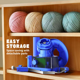 Yarn Winder, Electric Yarn Ball Winder for Crocheting, Efficiently Cake with Strong Tension Adjustable Speed Up to 13 oz, Automatic Spinner Wool for Knitting Enthusiast (Blue) Zappyway