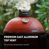 Kamado Joe Pellet Joe Grill, Classic Joe, 18-inch Ceramic Wood Pellet Grill and Smoker with Cart, Side Shelves, Stainless Steel Grates and 250 Cooking Square Inches in Red, Model KJ15260020 Kamado Joe